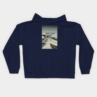 Evening Snow at Terashima Village by Hasui Kawase Kids Hoodie